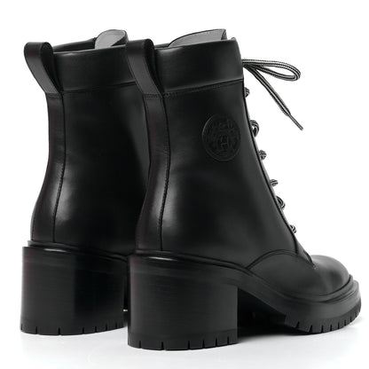 Hermes Calfskin Bridge Ankle Boots 38.5 Black 4 of 8