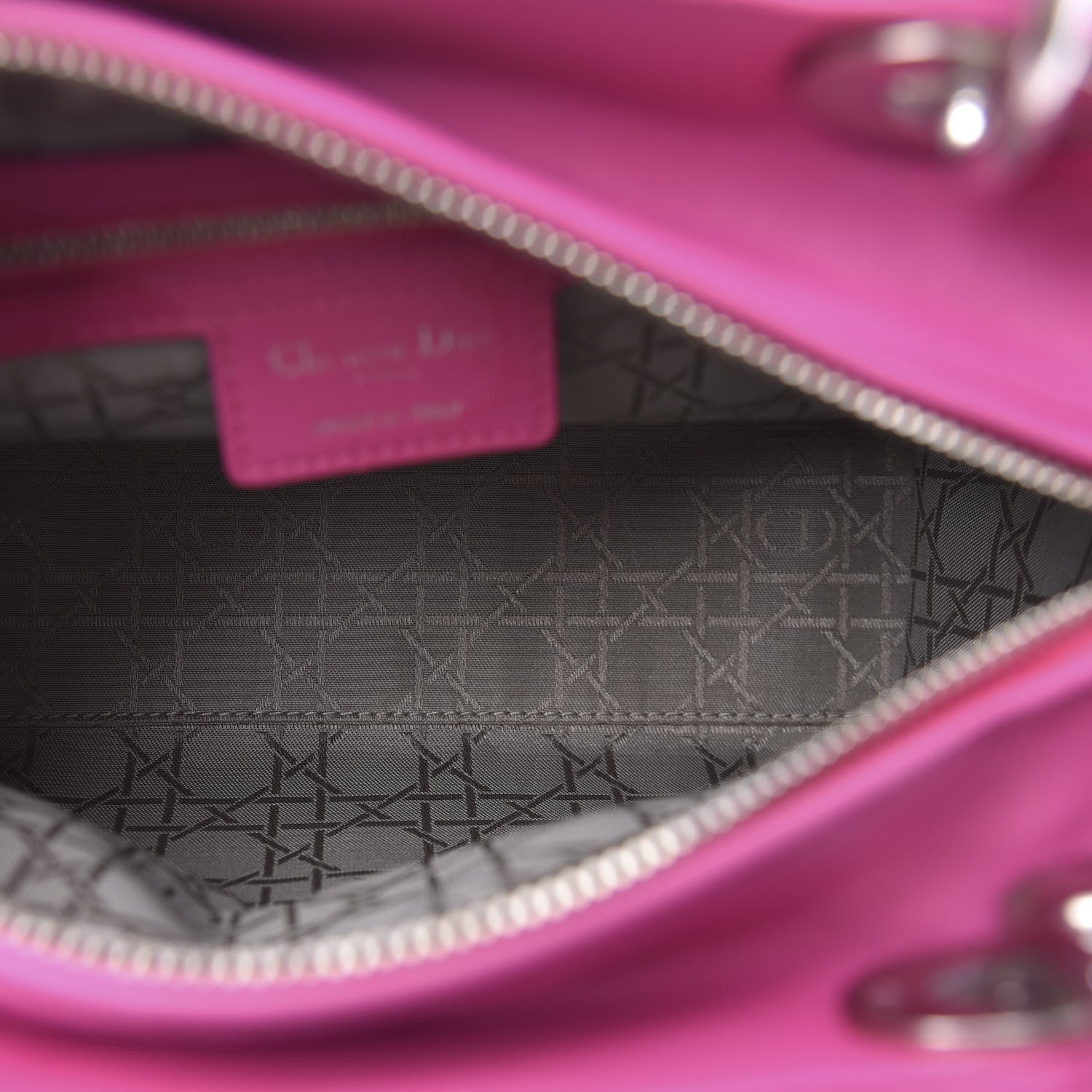 Christian Dior Lambskin Cannage Medium Lady Dior Fuchsia 5 of 14