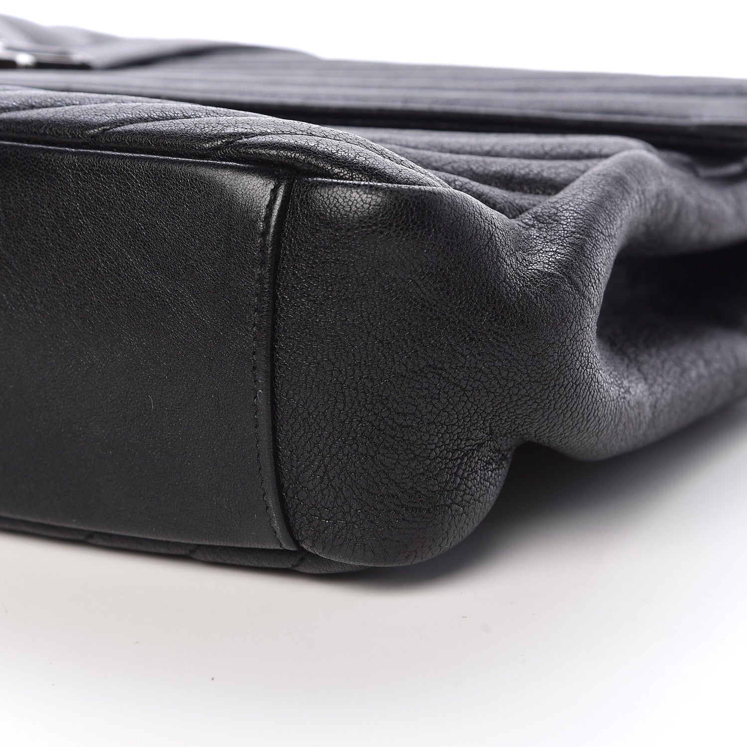 Saint Laurent Sheepskin Matelasse Chevron Monogram Large College Satchel Black 12 of 17