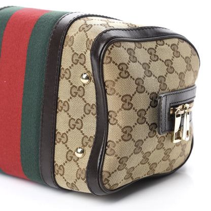 Gucci Monogram Vintage Web Small Boston Dark Brown 7 of 11