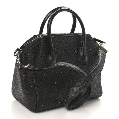 Givenchy Lambskin Logo Embossed Small Studded Antigona Black 3 of 10