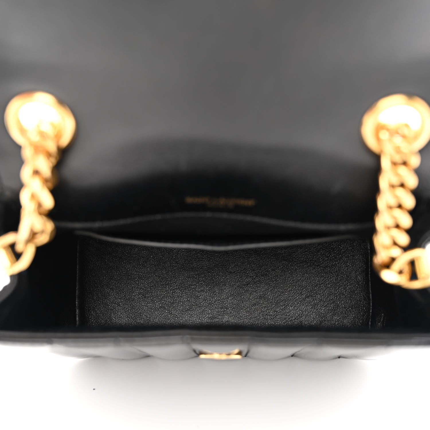 Saint Laurent Patent Calfskin Matelasse Monogram Small Vicky Chain Bag Black 5 of 10