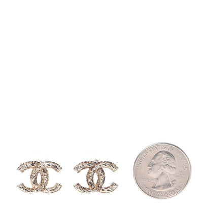 Chanel Metal Twisted CC Earrings Gold 2 of 10