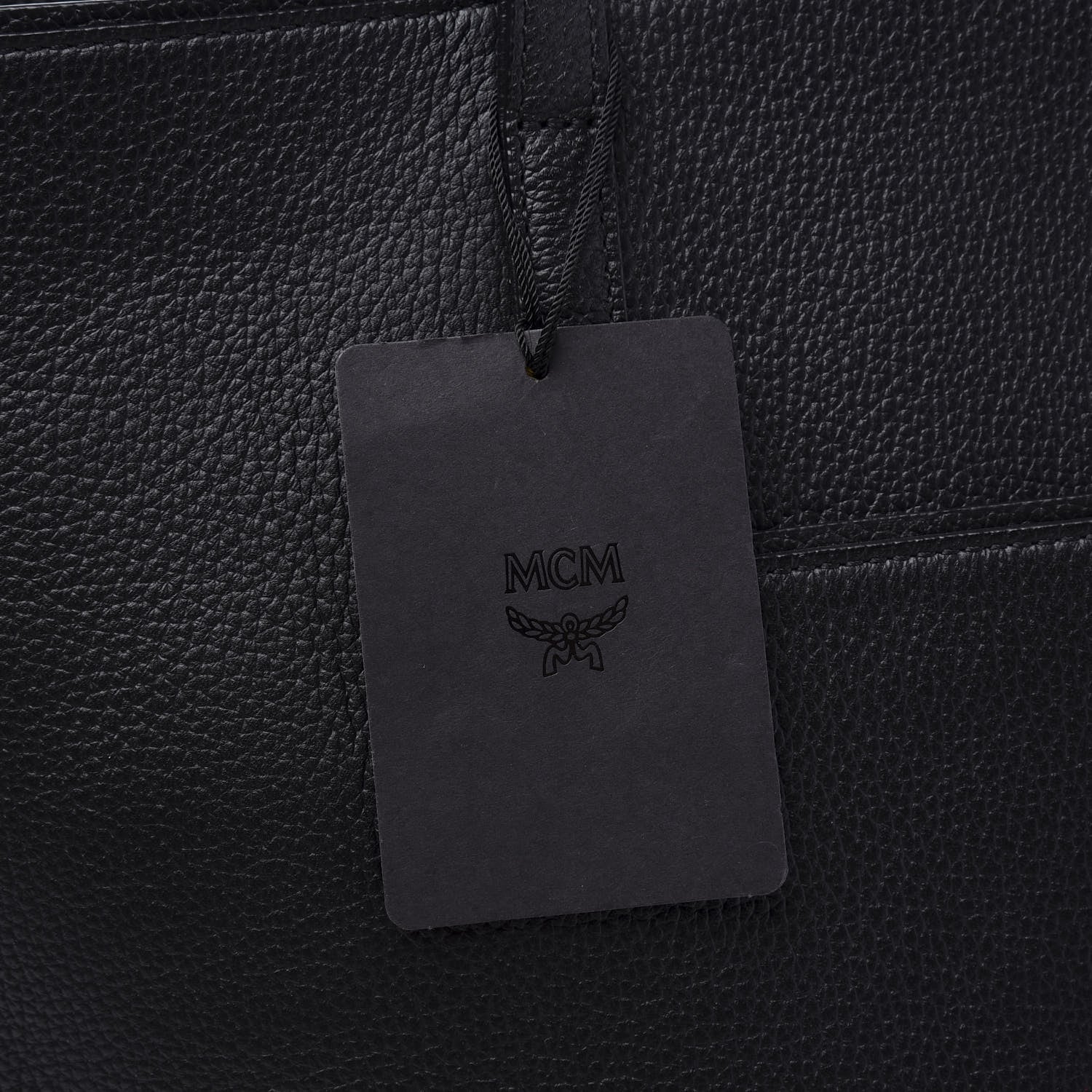 MCM Calfskin Visetos Anya Shopper Tote Black 10 of 10
