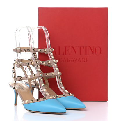 Valentino Garavani Nappa Rockstud Ankle Strap 65mm Pumps 38 Parrot Poudre 9 of 9