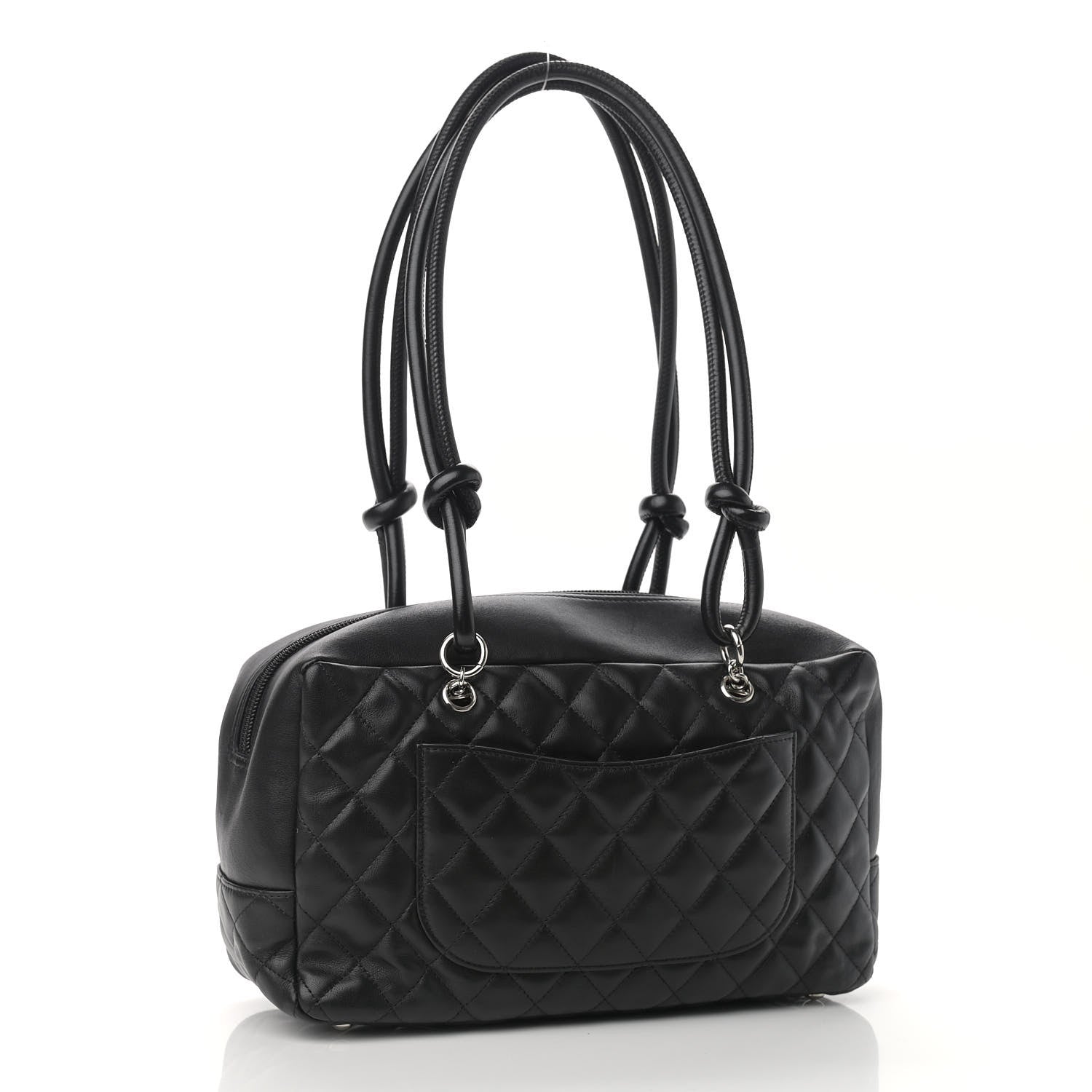 Chanel Calfskin Quilted Large Cambon Bowler Black White 3 of 10