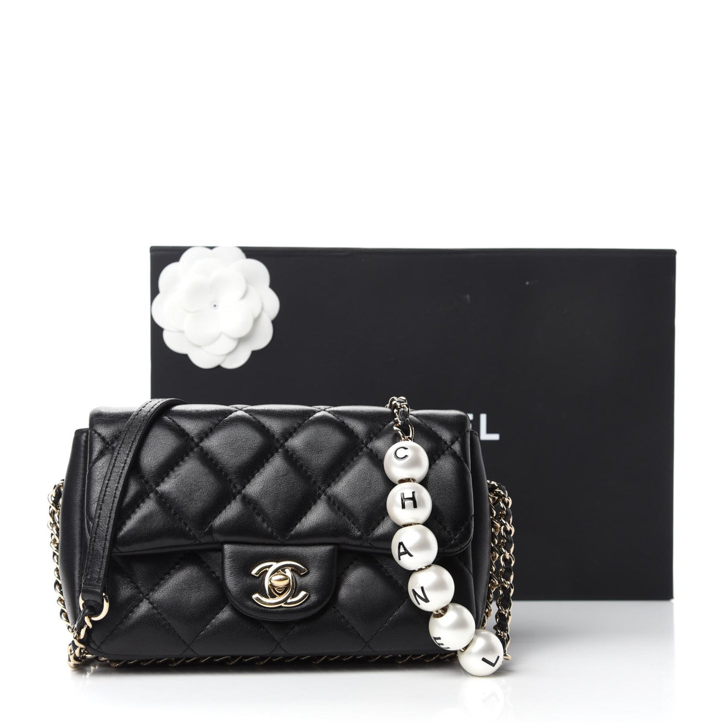 Lambskin Quilted Mini My Precious Flap Black