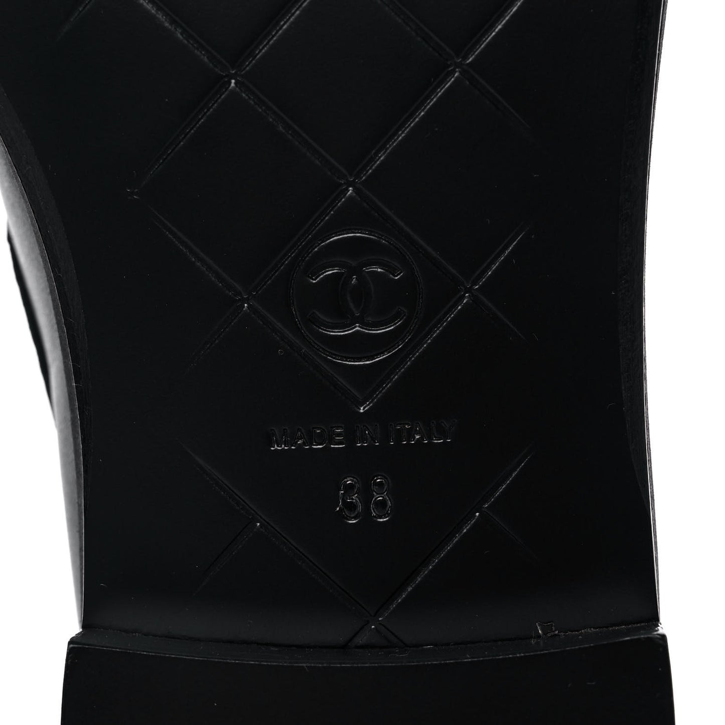 Lambskin Quilted CC Turnlock Loafers 38 Black