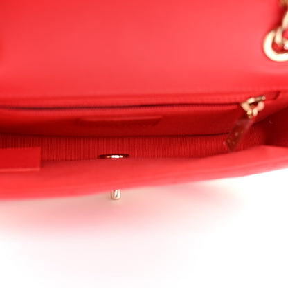 Chanel Lambskin Chevron Stitched Flap White Red 5 of 12