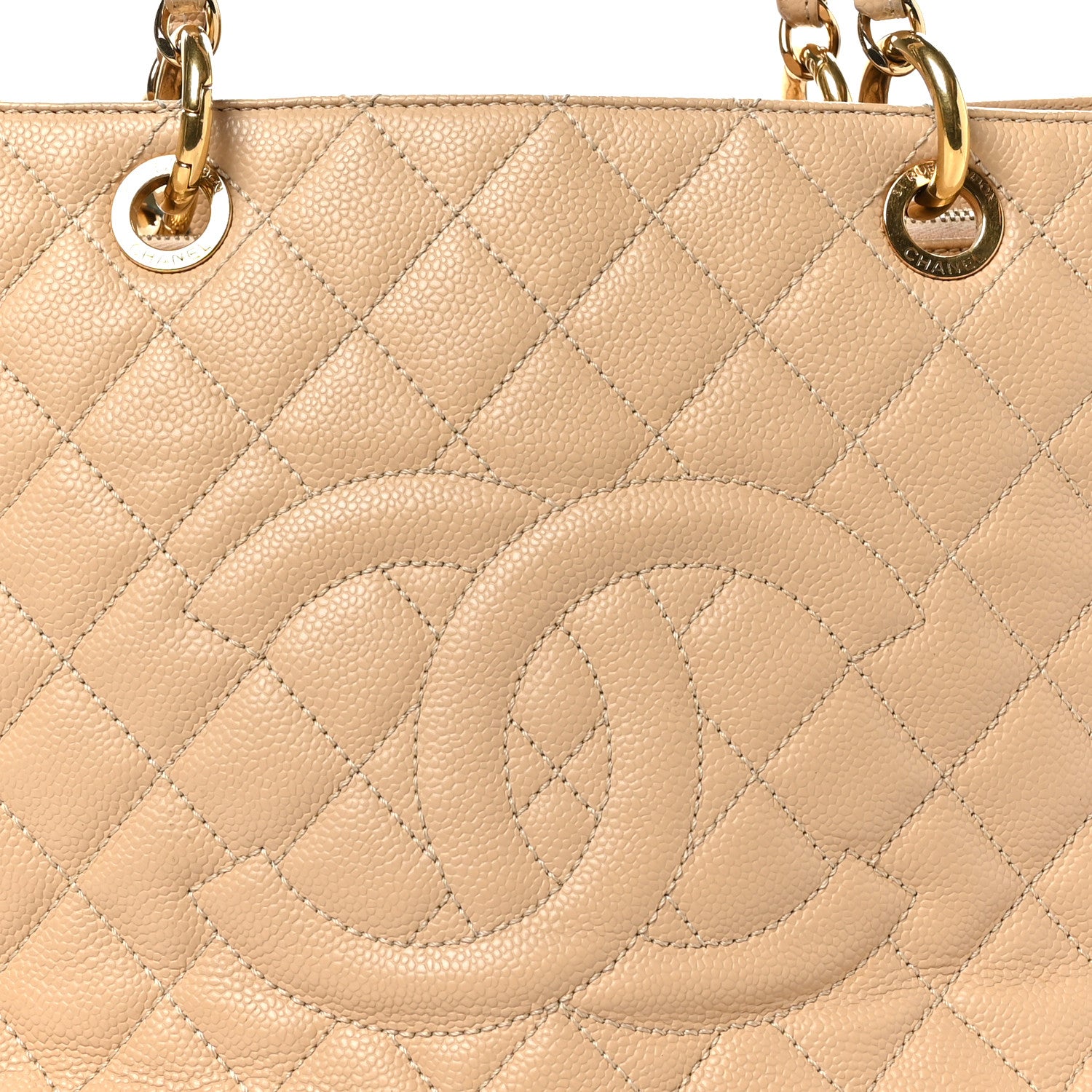 Chanel Caviar Quilted Grand Shopping Tote GST Beige Clair 9 of 12