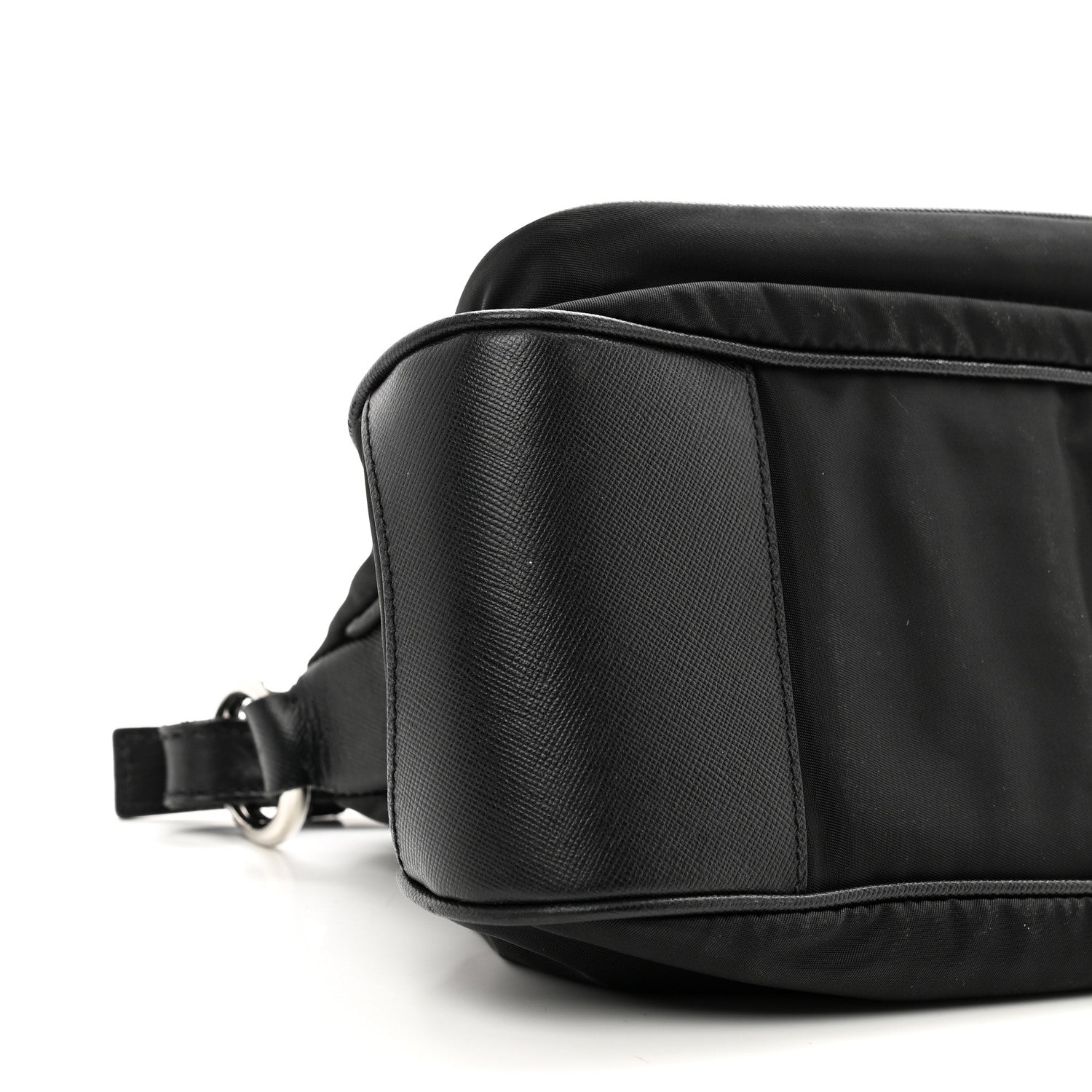 Prada Tessuto Nylon Saffiano Shoulder Bag Black 8 of 10