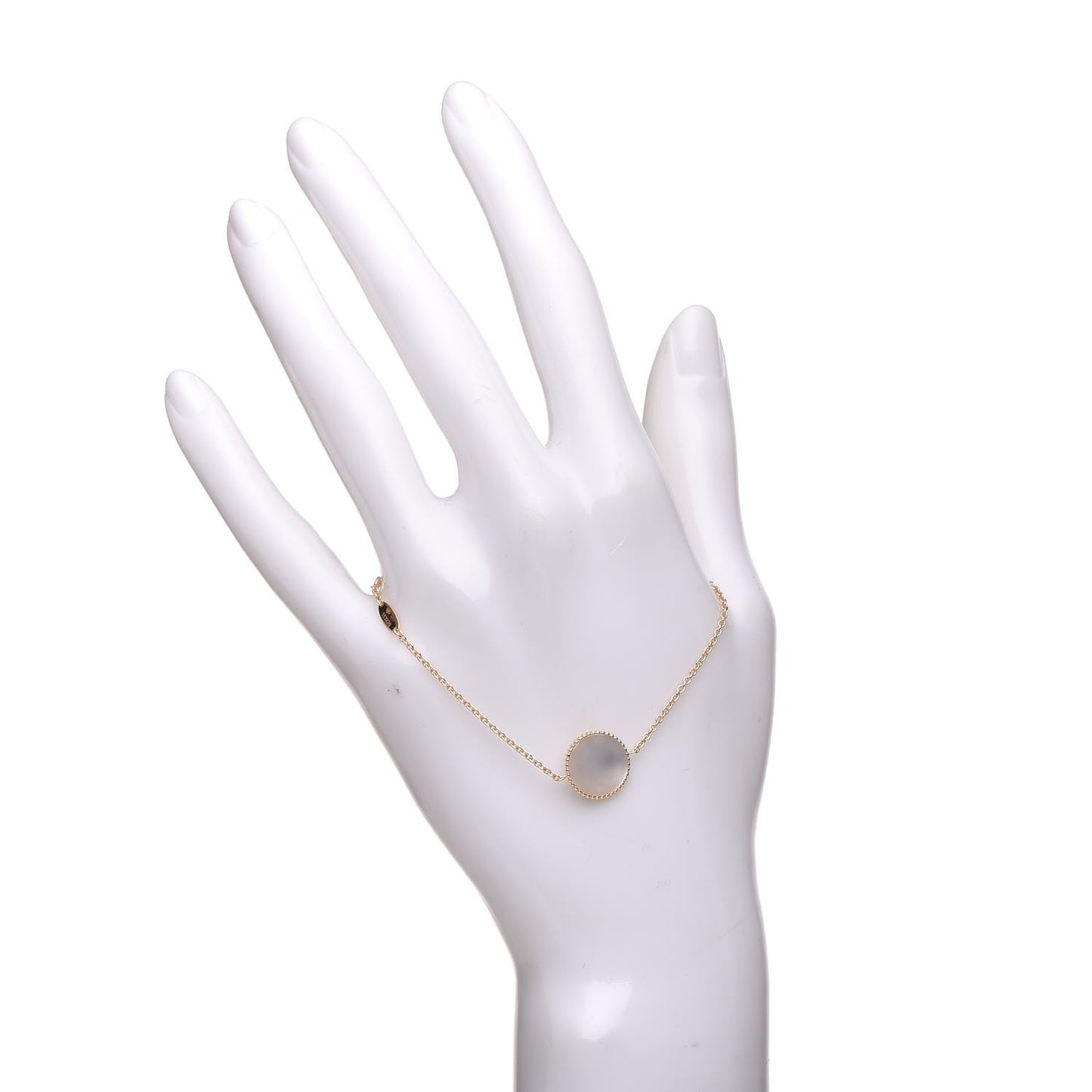 18K Yellow Gold Diamond Mother of Pearl Rose Des Vents Bracelet