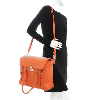 3.1 Phillip Lim 3.1 Textured Calfskin Large Pashli Satchel Mandarin 3 of 8