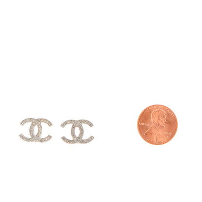 Chanel Crystal CC Earrings Silver 2 of 4