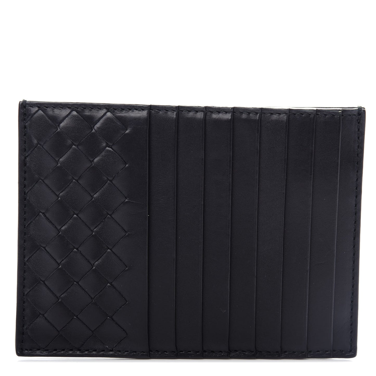 Calfskin Intrecciato Card Case Black