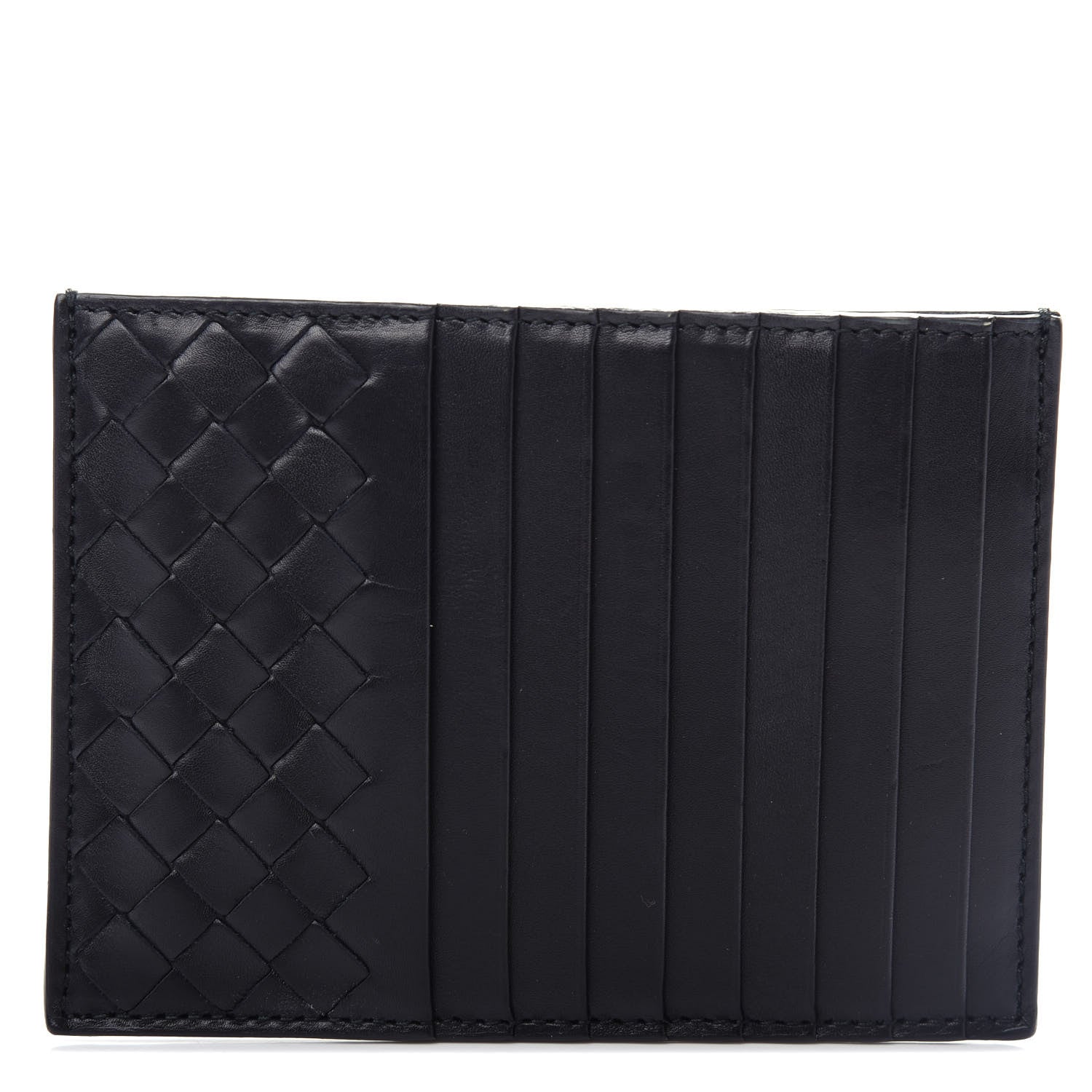 Bottega Veneta Calfskin Intrecciato Card Case Black 1 of 9