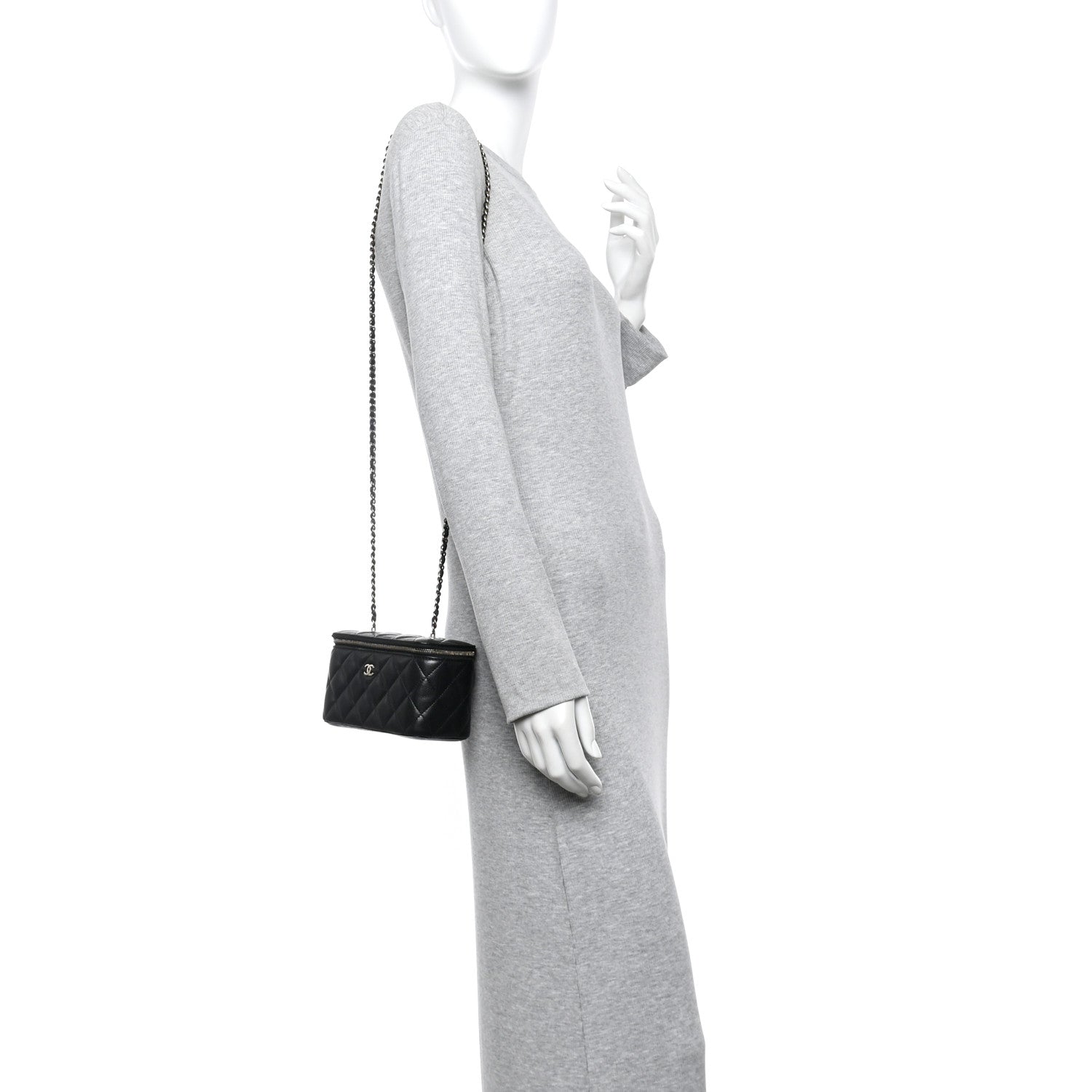 Chanel Caviar Quilted Small Vanity Case With Chain Black 2 of 12