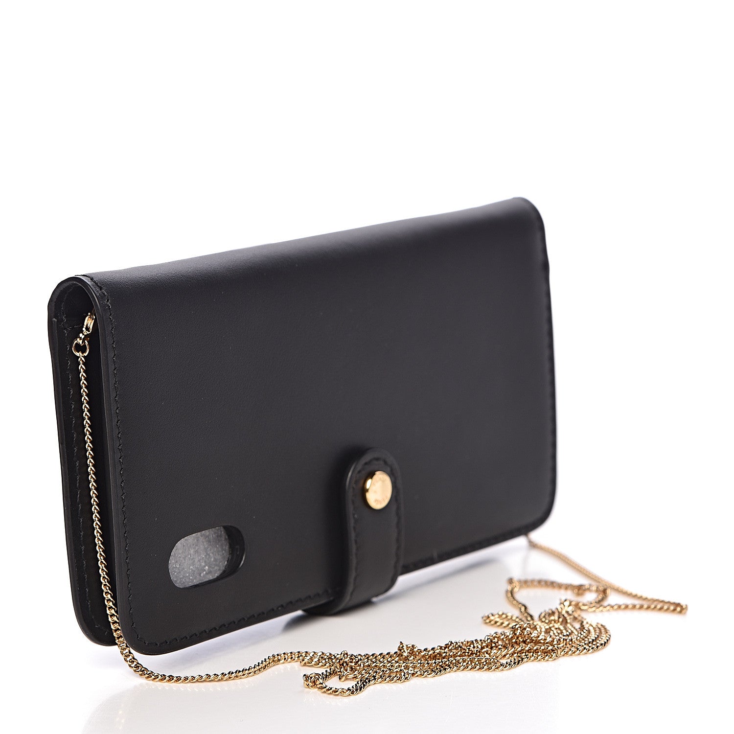 Fendi Vitello Century Glazed Fabric FF 1974 Baguette IPhone X Crossbody Black Mogano Panna 3 of 11