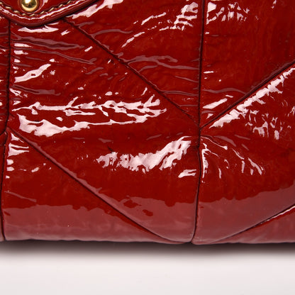 Prada Vernice Chevron Dome Satchel Rubino 9 of 9