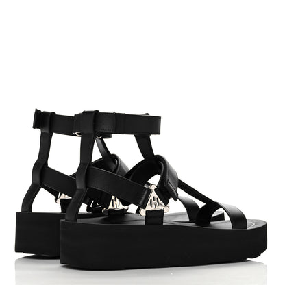 Hermes Calfskin Womens Enid Sandals 38 Black 4 of 8