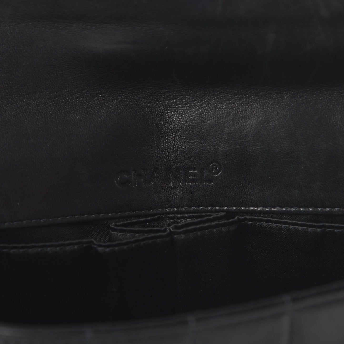 Lambskin East West Chocolate Bar Flap Black