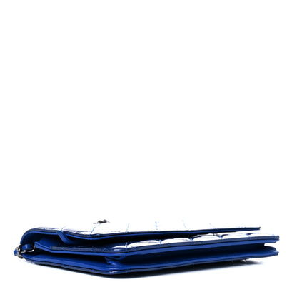 Chanel Patent Quilted Wallet On Chain WOC Blue 3 of 11