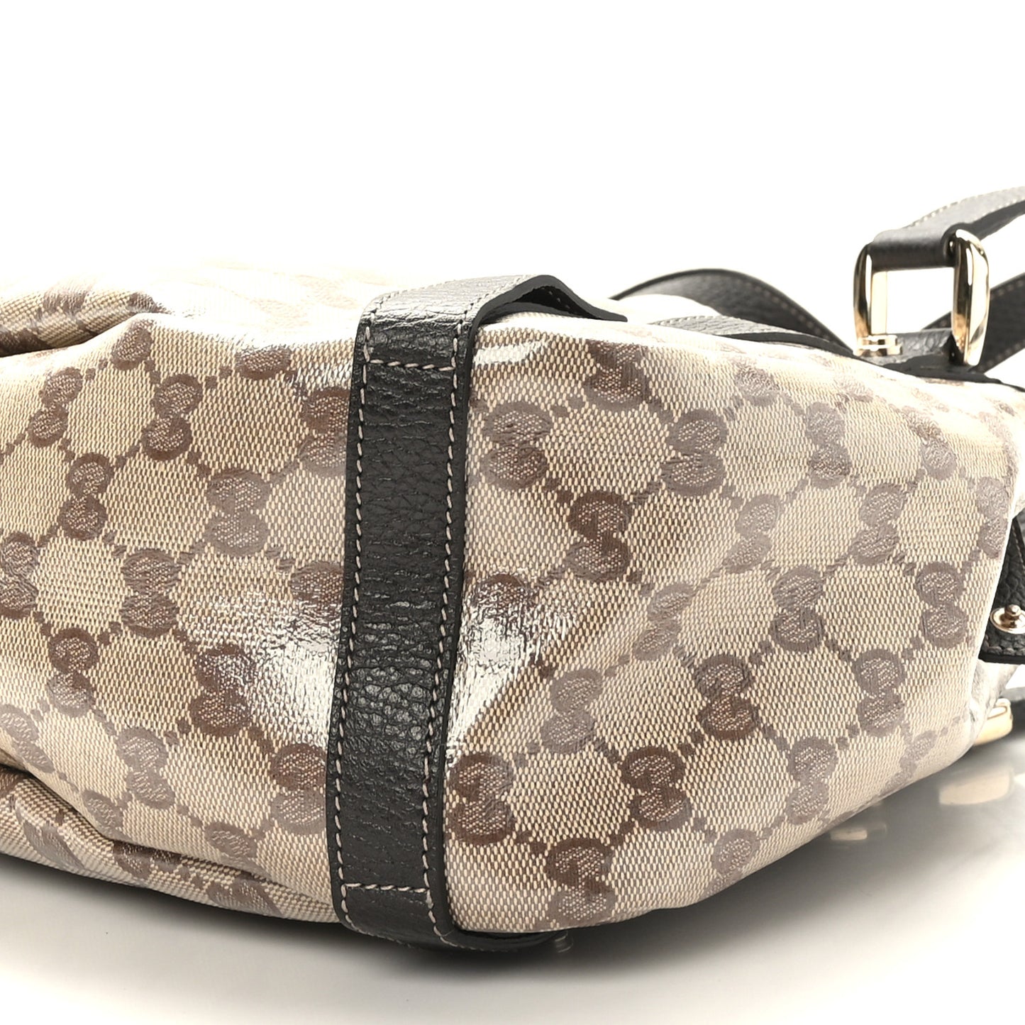 Crystal Monogram Medium Abbey Shoulder Bag Dark Brown
