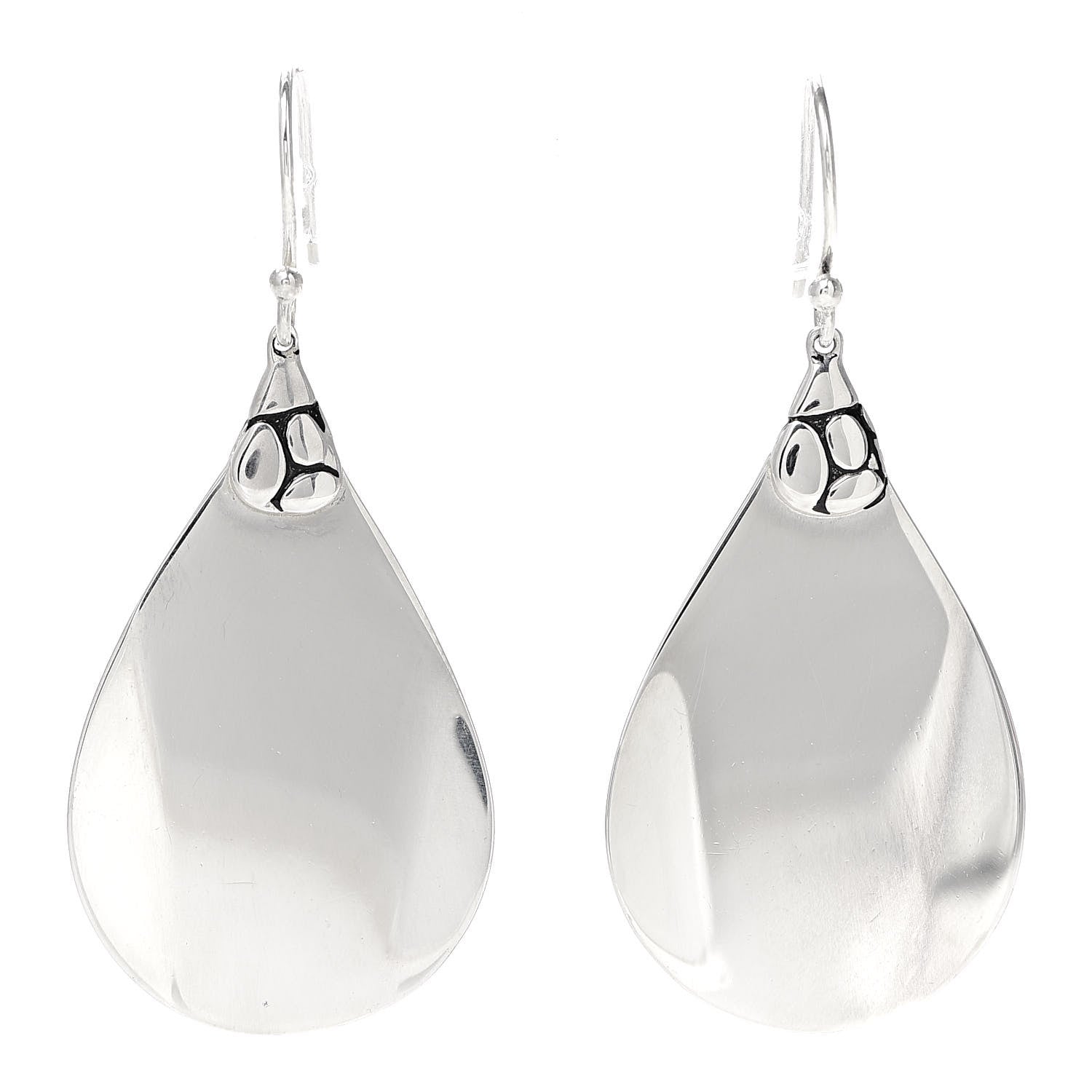 John Hardy Sterling Silver Kali Pebble Teardrop Earrings 1 of 5