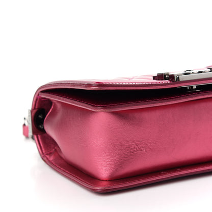 Chanel Metallic Patent Calfskin Quilted Small Boy Flap Pink 7 of 10