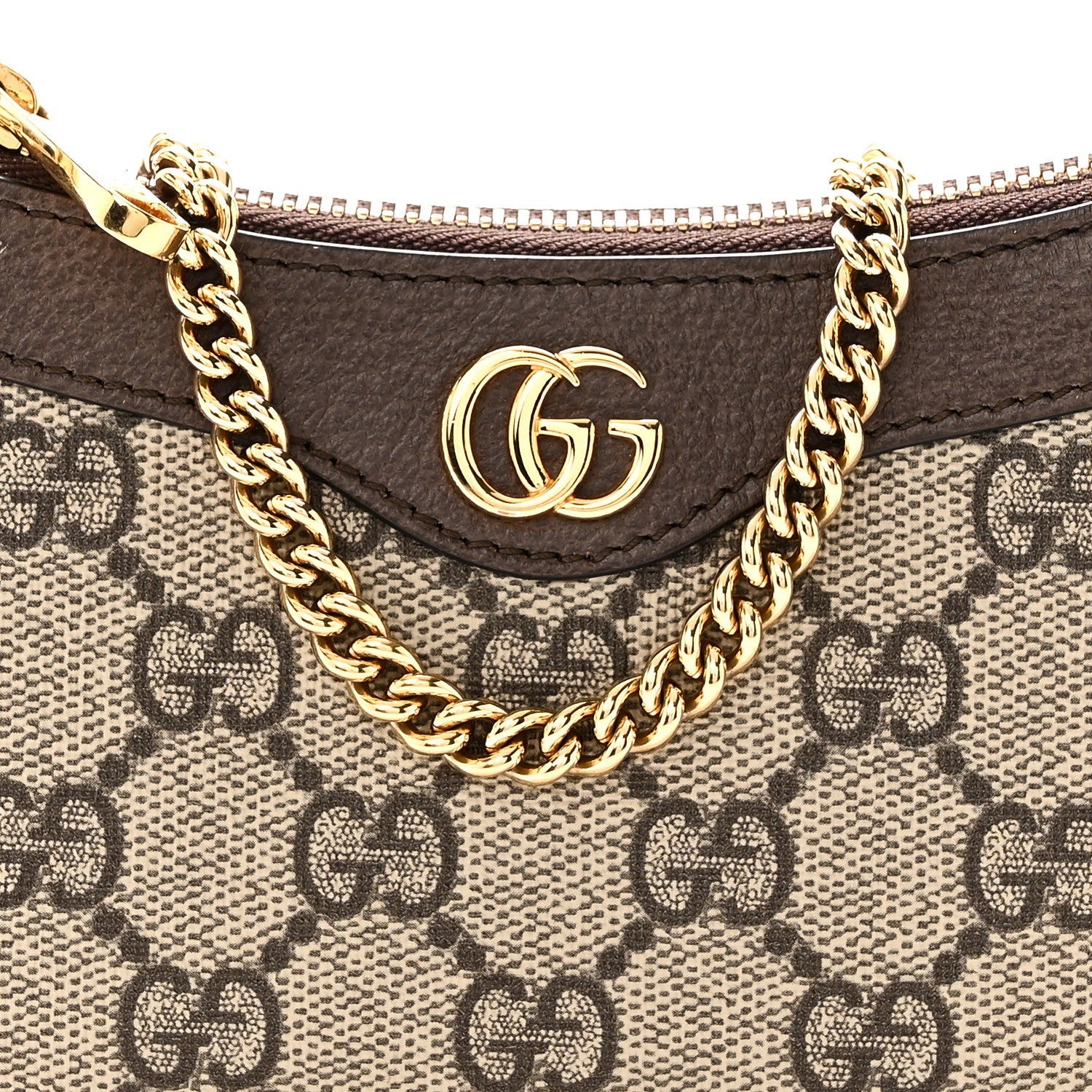 Gucci GG Supreme Monogram Textured Dollar Calfskin Mini Ophidia Chain Bag Beige Ebony 8 of 10