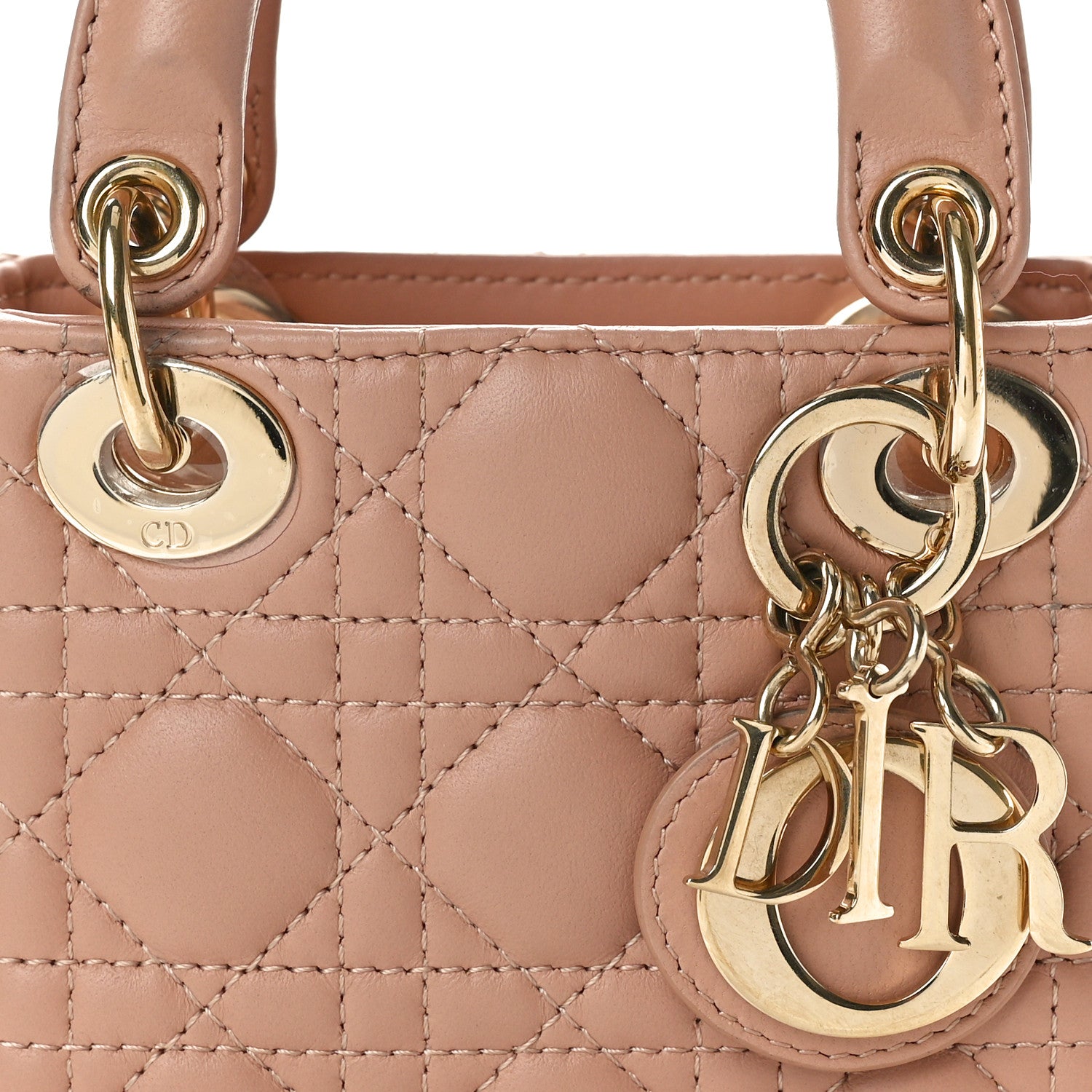 Christian Dior Lambskin Cannage Micro Lady Dior Rose Des Vents 8 of 10
