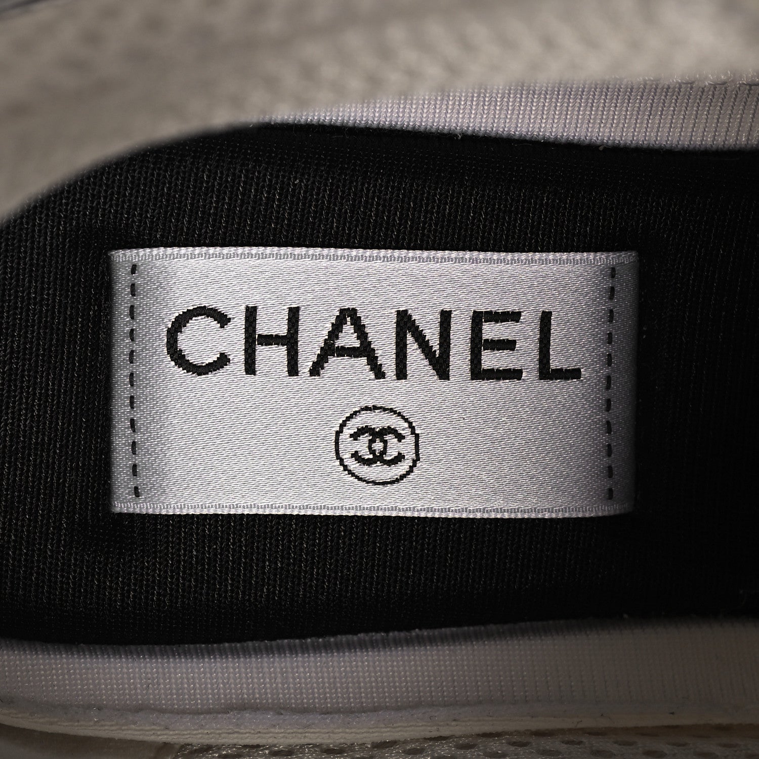 Chanel Fabric Laminated Calfskin Stretch CC Womens Sneakers 40 White Gold Silver 8 of 9