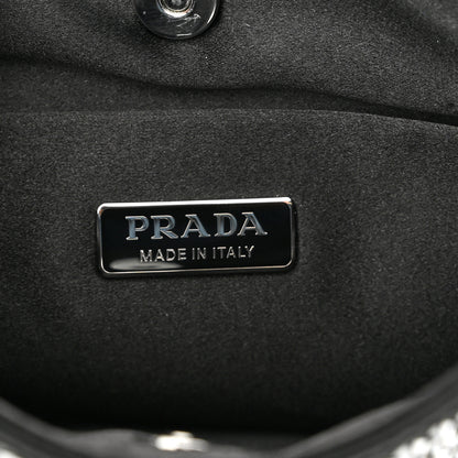 Prada Satin Crystal Cleo Adjustable Strap Shoulder Bag Metal 6 of 10
