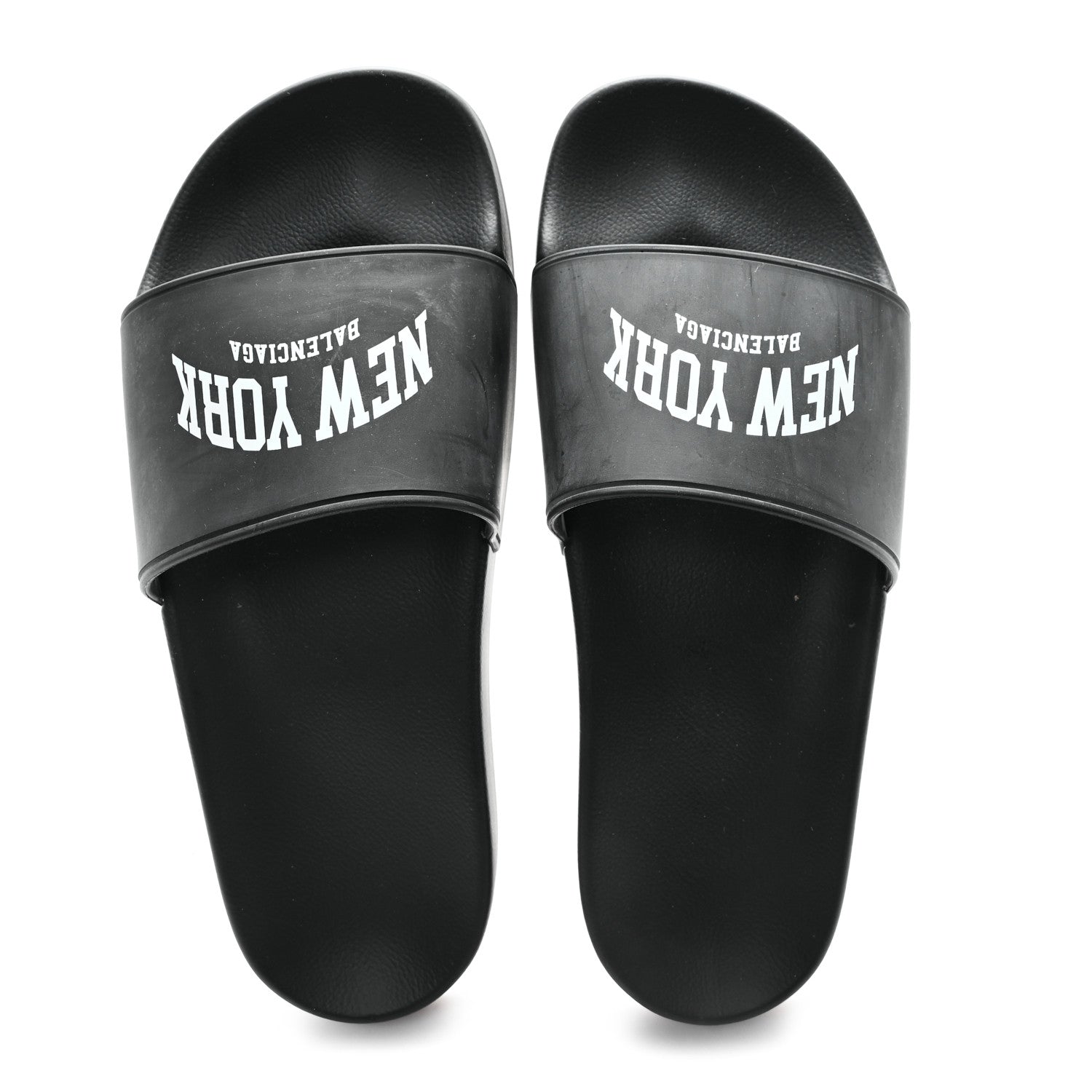 Balenciaga Rubber New York Pool Slide Sandals 40 Black 2 of 9