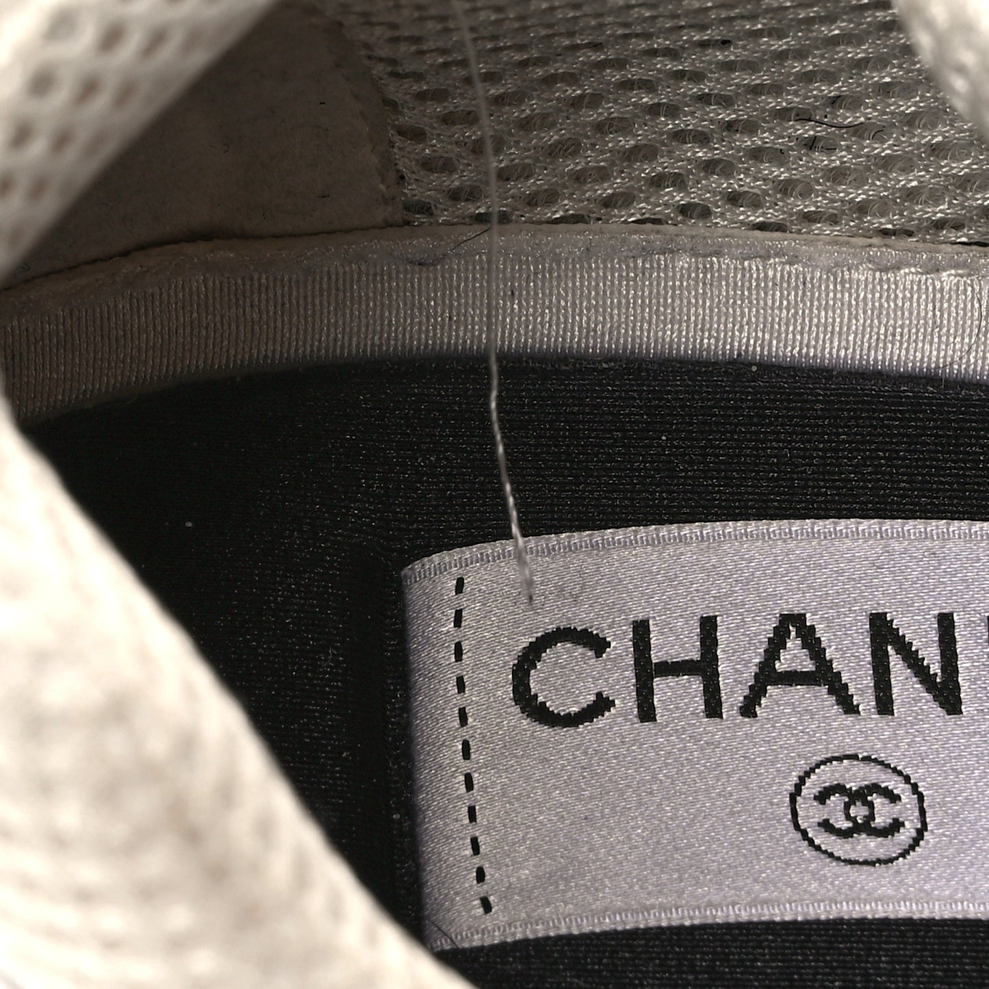 Fabric Laminated Calfskin Stretch CC Sneakers 40.5 White Silver