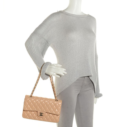 Chanel Lambskin Quilted Medium Double Flap Beige 2 of 10