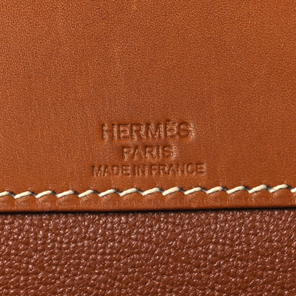 Hermes Toile H Barenia Kelly Depeches 25 Pouch Ecru Beige Fauve 11 of 12