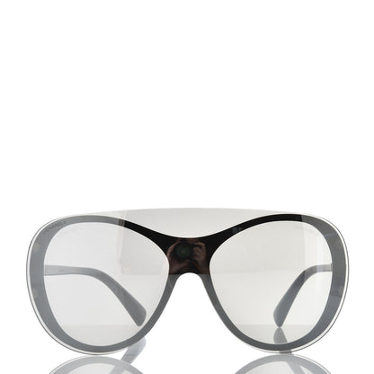 Chanel Clip On Sunglasses 71230 Mirror Grey Black 2 of 10