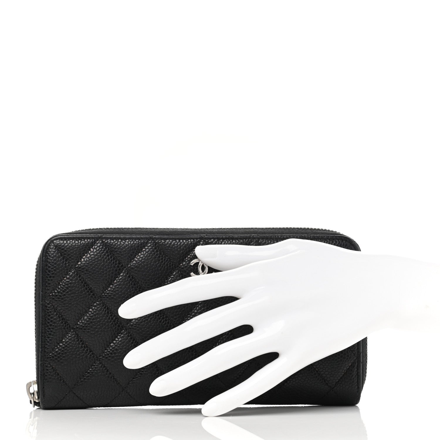 Chanel Caviar Quilted Large Gusset Zip Around Wallet Black 2 of 8