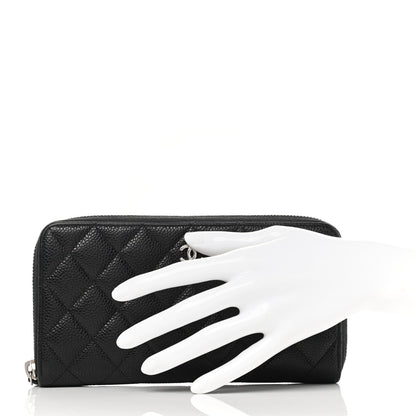 Chanel Caviar Quilted Large Gusset Zip Around Wallet Black 2 of 8