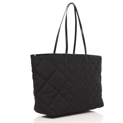 Fendi Canvas Quilted FF Roll Tote Black 3 of 9