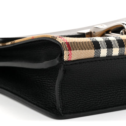 Burberry Derby Calfskin House Check Baby Macken Crossbody Bag Black 8 of 10