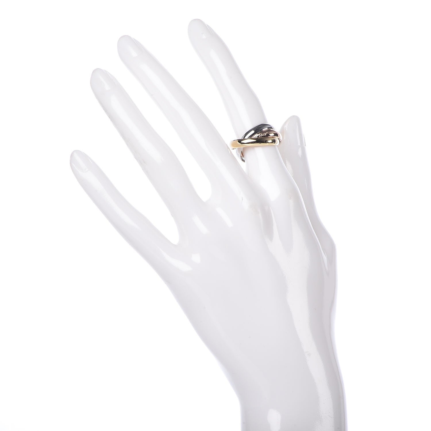 Cartier 18K Pink Yellow White Gold Classic Trinity Ring 52 6 2 of 8
