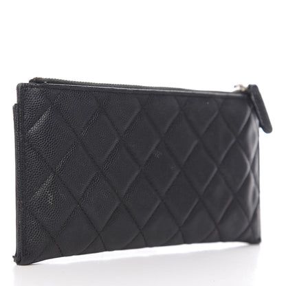 Chanel Caviar Quilted Filigree Zip Pouch Black 2 of 13