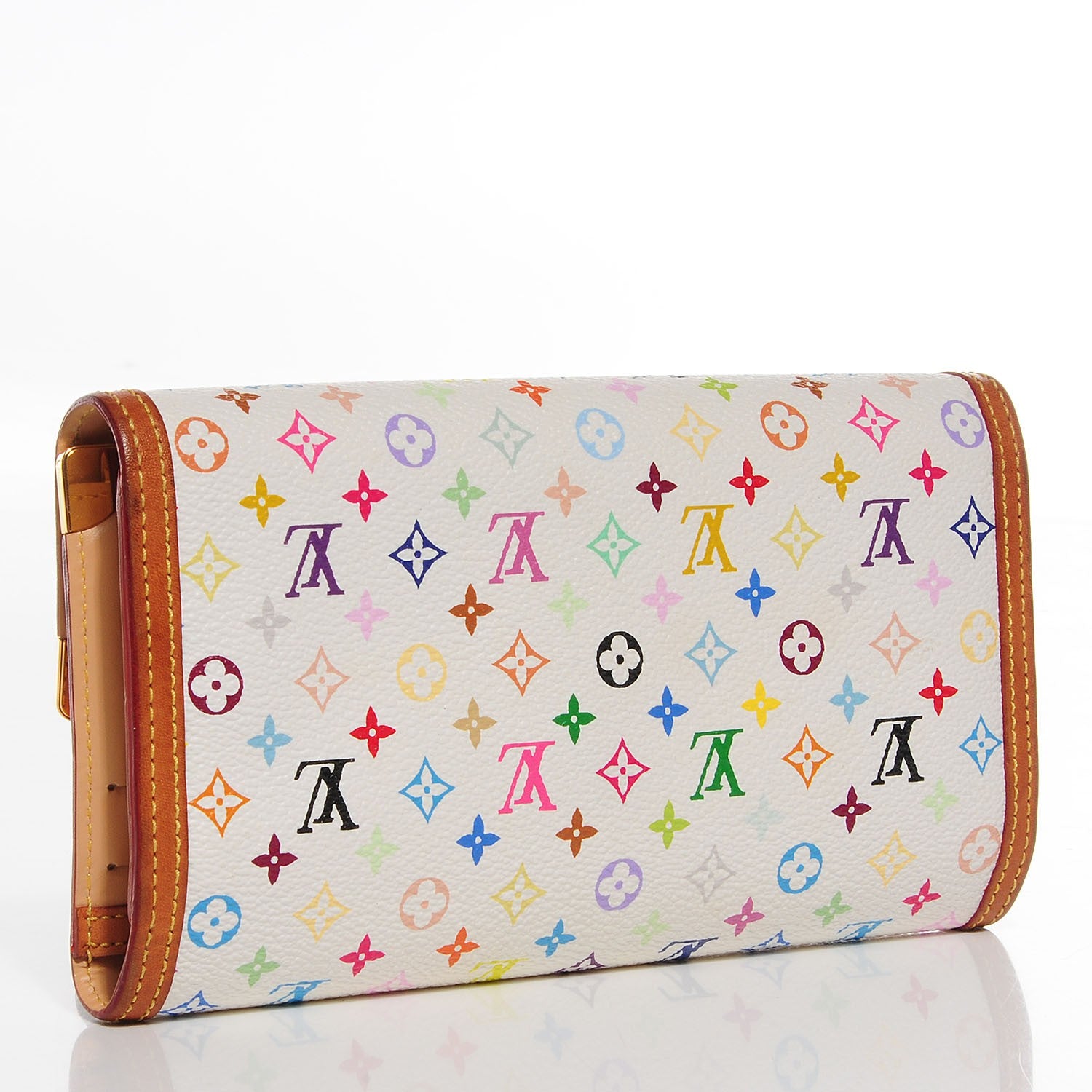 Louis Vuitton Monogram Multicolor Porte Tresor International Wallet White 3 of 7