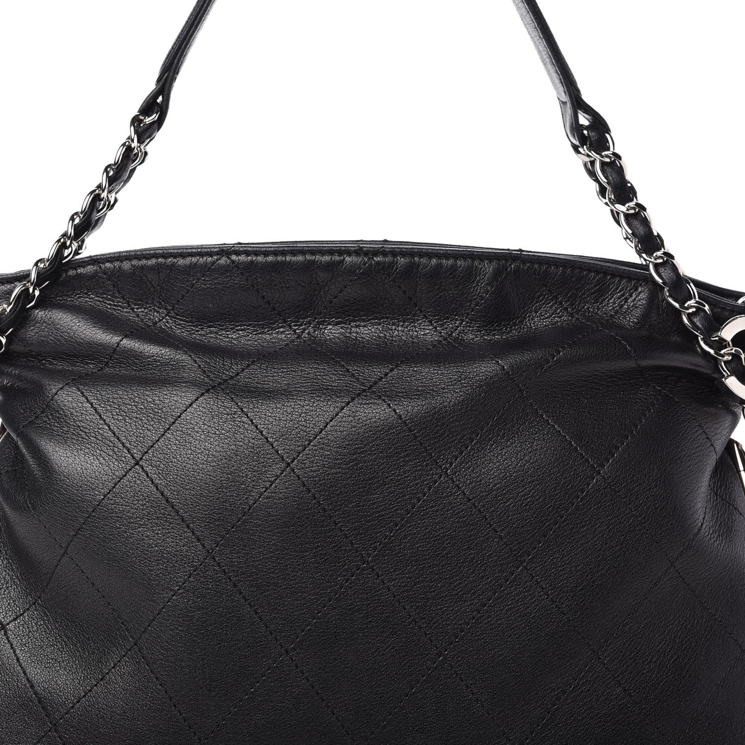 Chanel Lambskin Stitched Medium Ultimate Soft Tote Black 10 of 11