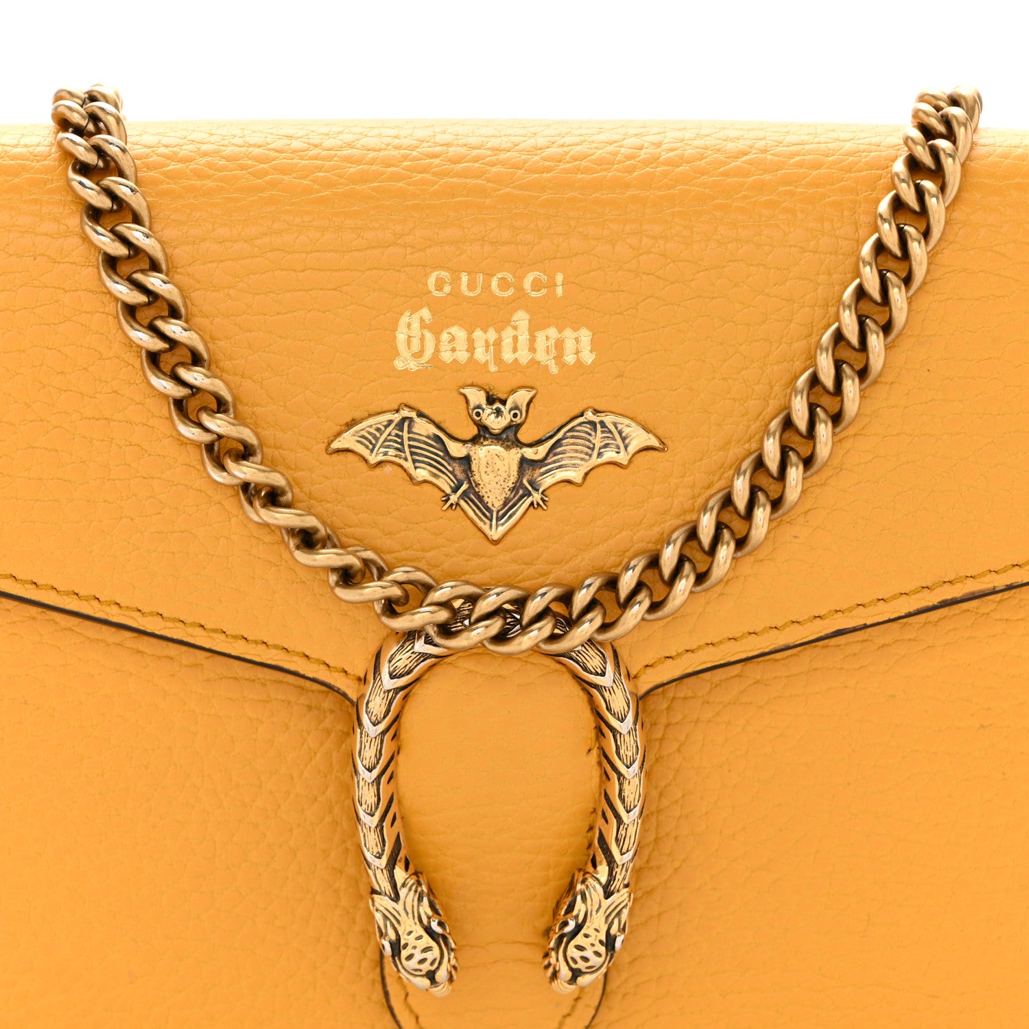 Gucci Calfskin Garden Dionysus Chain Wallet Yellow 7 of 12