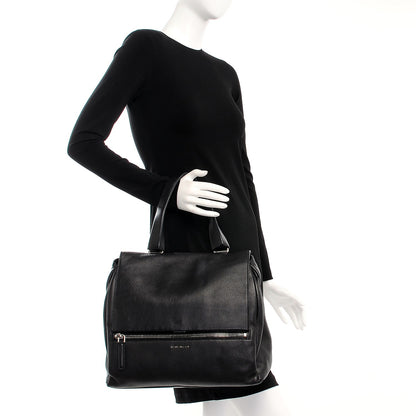 Givenchy Waxy Grained Calfskin Medium Pandora Pure Flap Bag Black 2 of 11