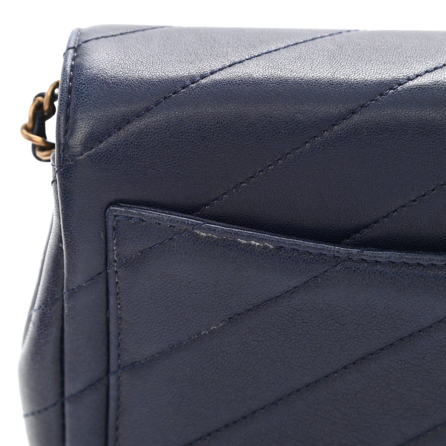 Lambskin Chevron Mini Coco Envelope Flap Navy