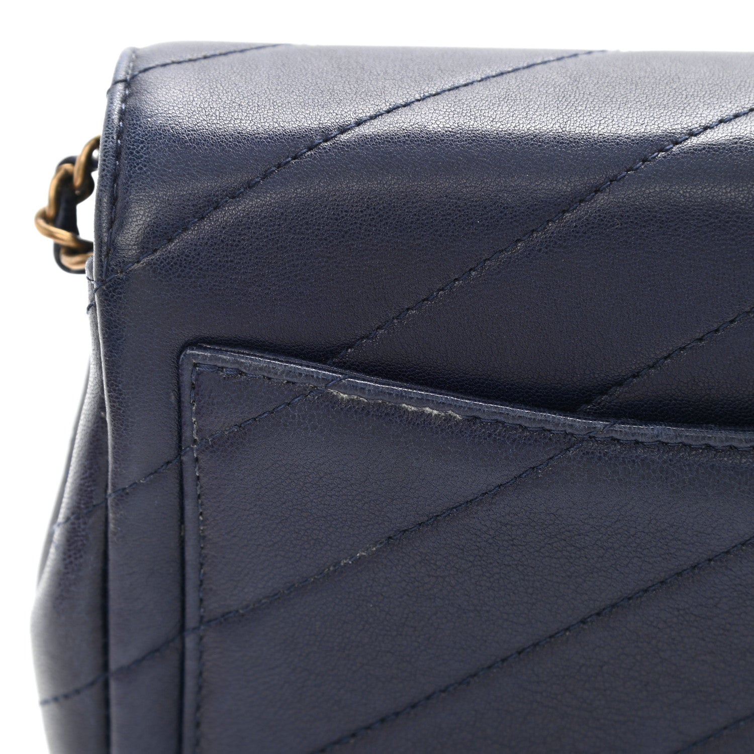 Chanel Lambskin Chevron Mini Coco Envelope Flap Navy 10 of 13